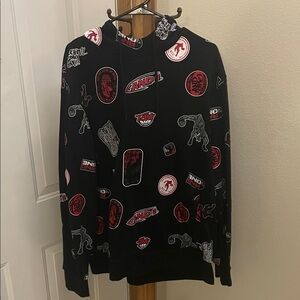 And1 Black and Red Graphic Hoodie